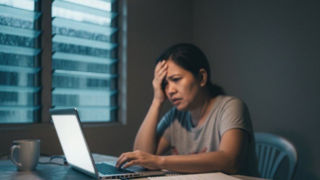 A home connection failing during an evening downpour